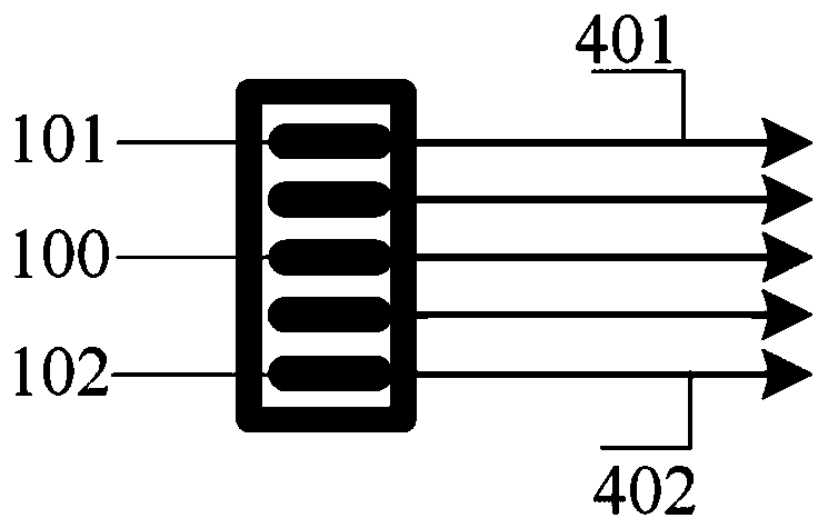 External cavity feedback spectrum combining device capable of adjusting output beam spectral width