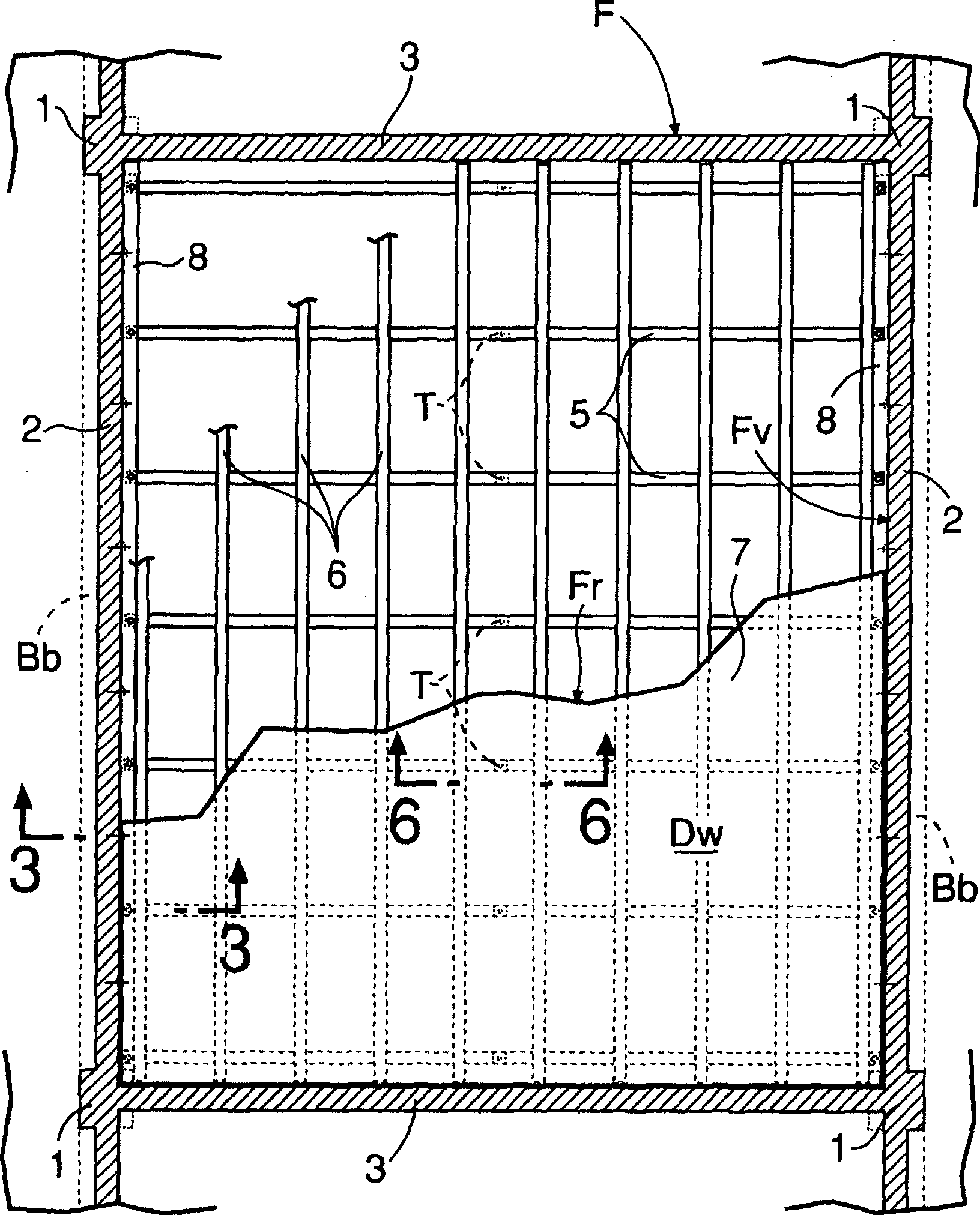 Floor-supporting structure of building