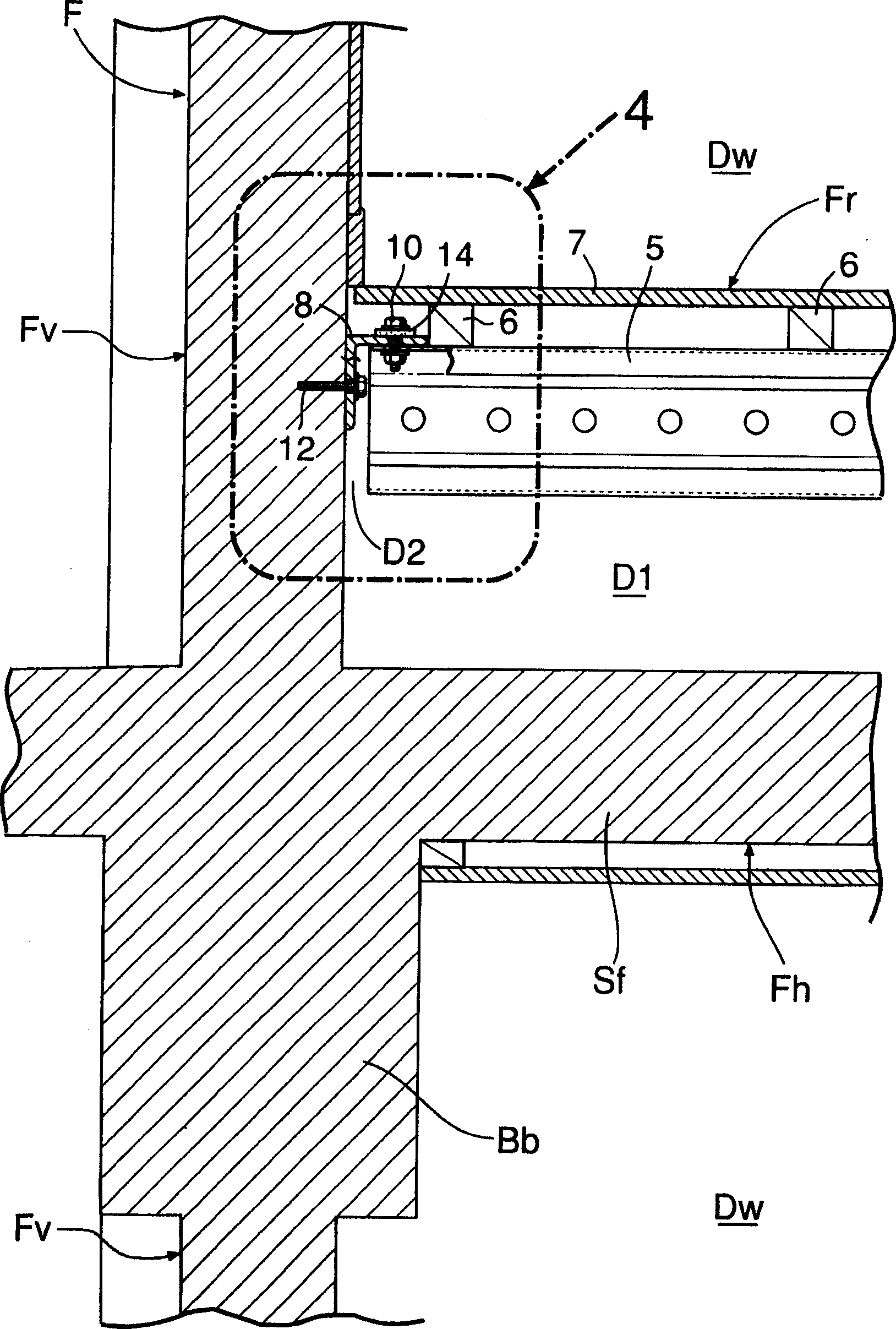 Floor-supporting structure of building