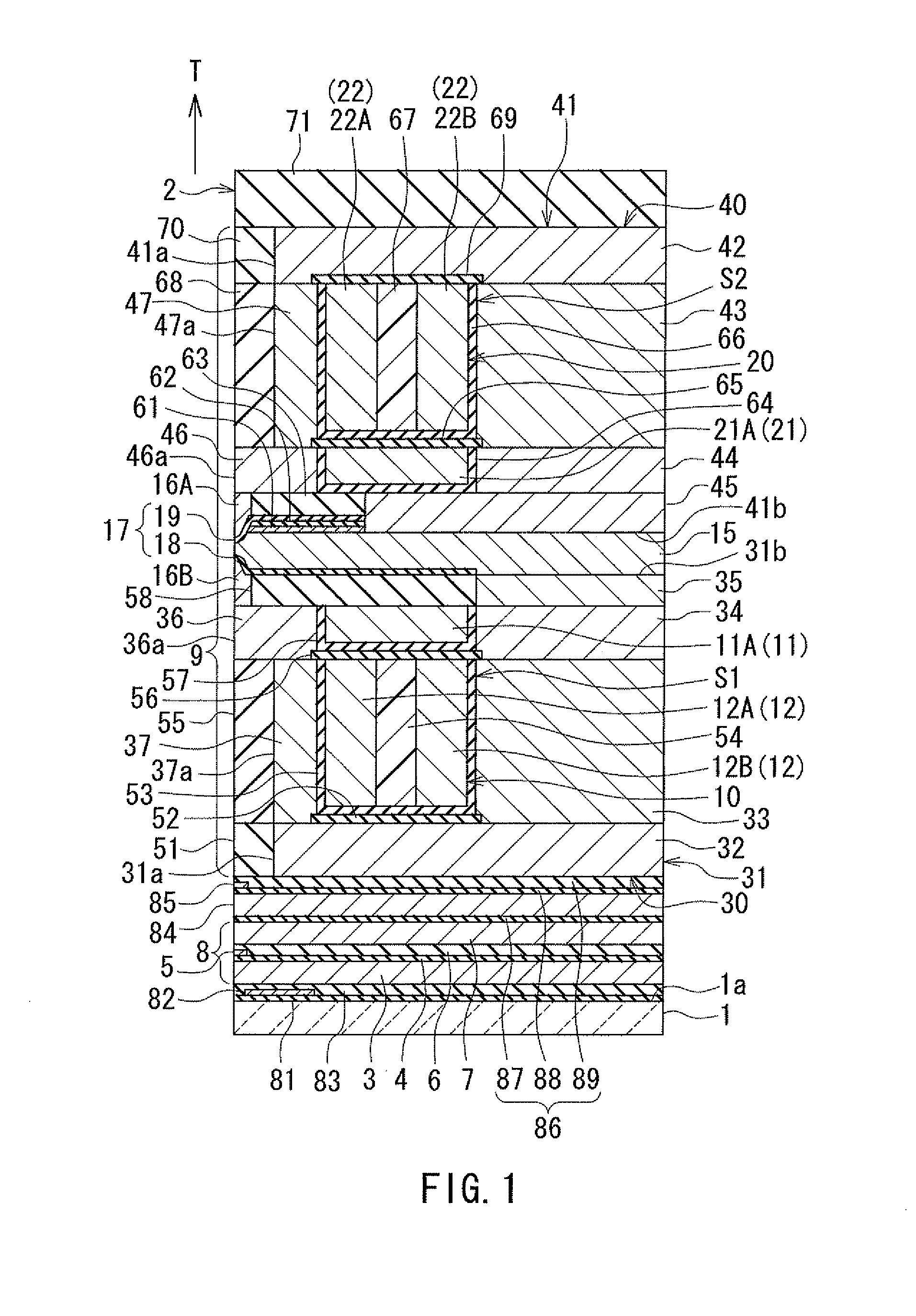 Magnetic head for perpendicular magnetic recording having a main pole and a shield and specifically structured and located coil elements and magnetic coupling layers