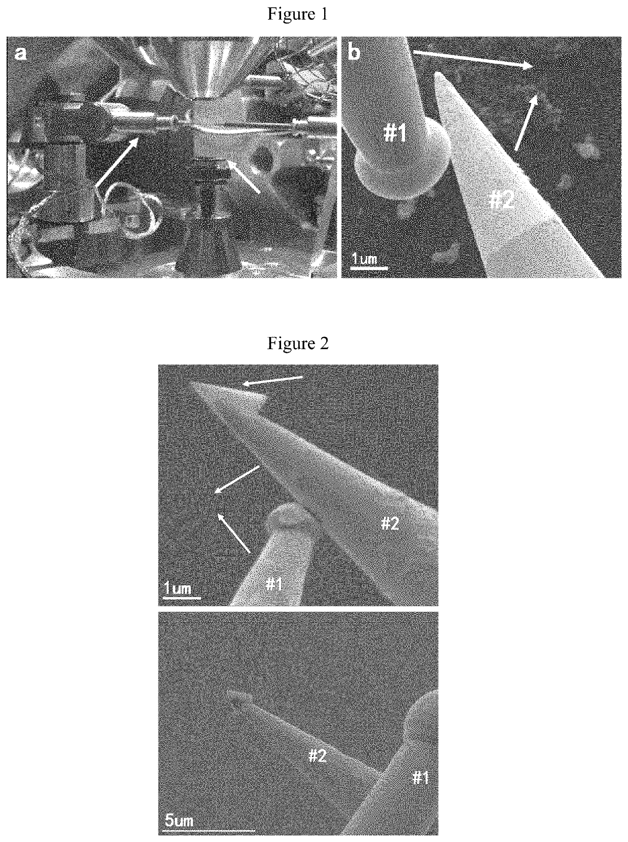 Conical nano-carbon material functionalized needle tip and preparation method therefor