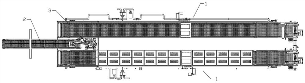 Water cooling device for hot filling process