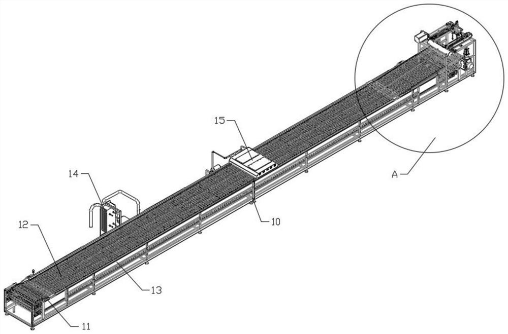 Water cooling device for hot filling process