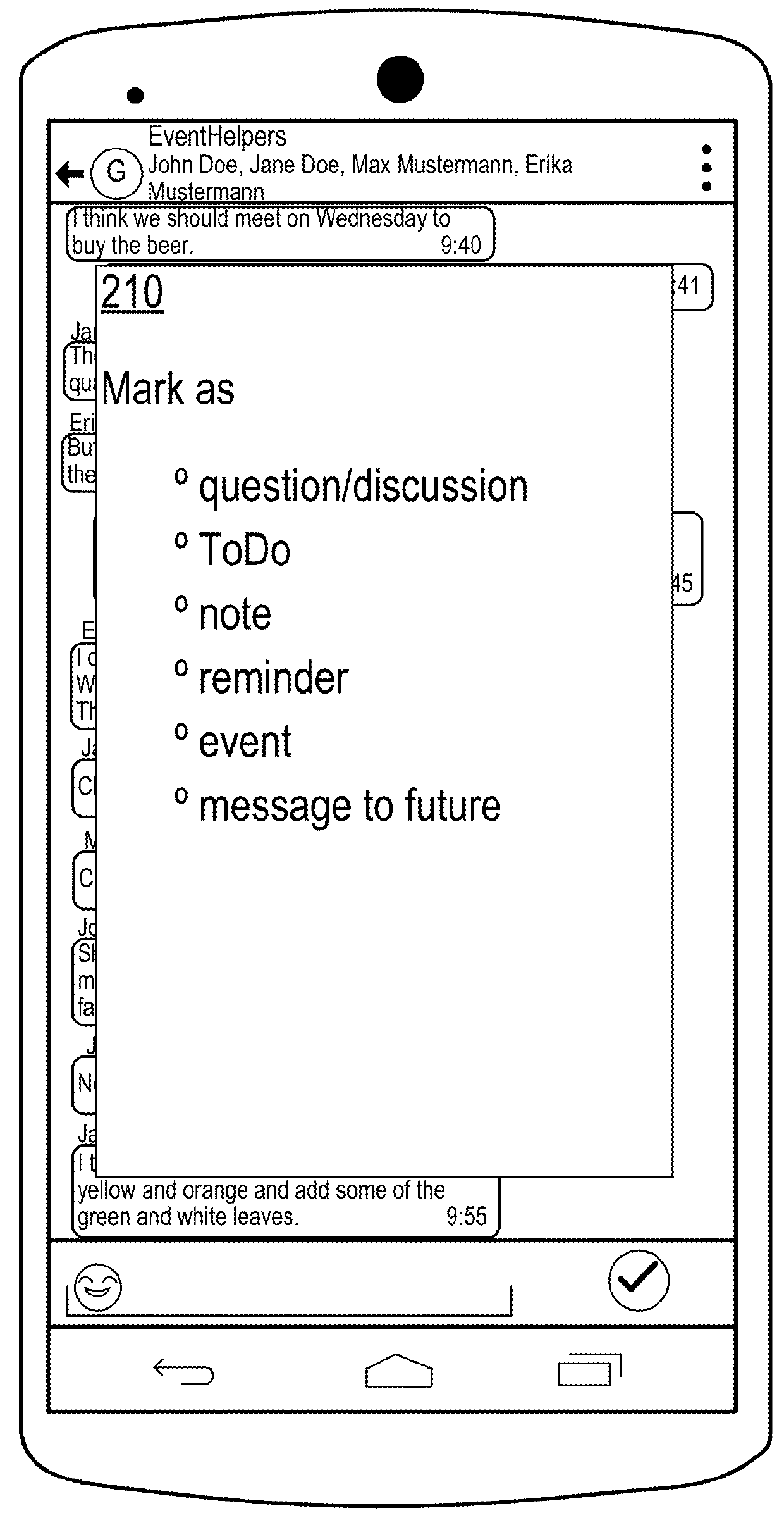 Systems and methods for chat message management and document generation on devices