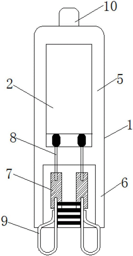 LED lamp bead capable of replacing halogen lamp and manufacturing process thereof