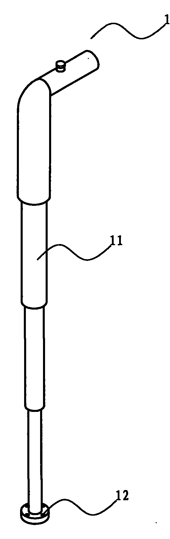 Crutch with controllable rod length through pressure sensing and method thereof for controlling rod length