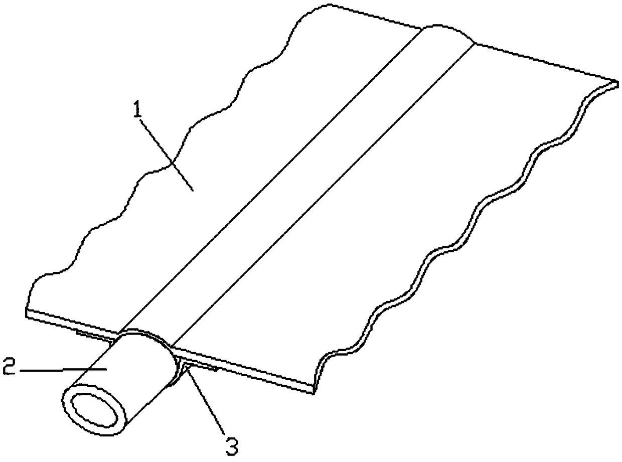 Solar heat-absorbing fin wrapped with copper tube and welding method of solar heat-absorbing fin wrapped with copper tube