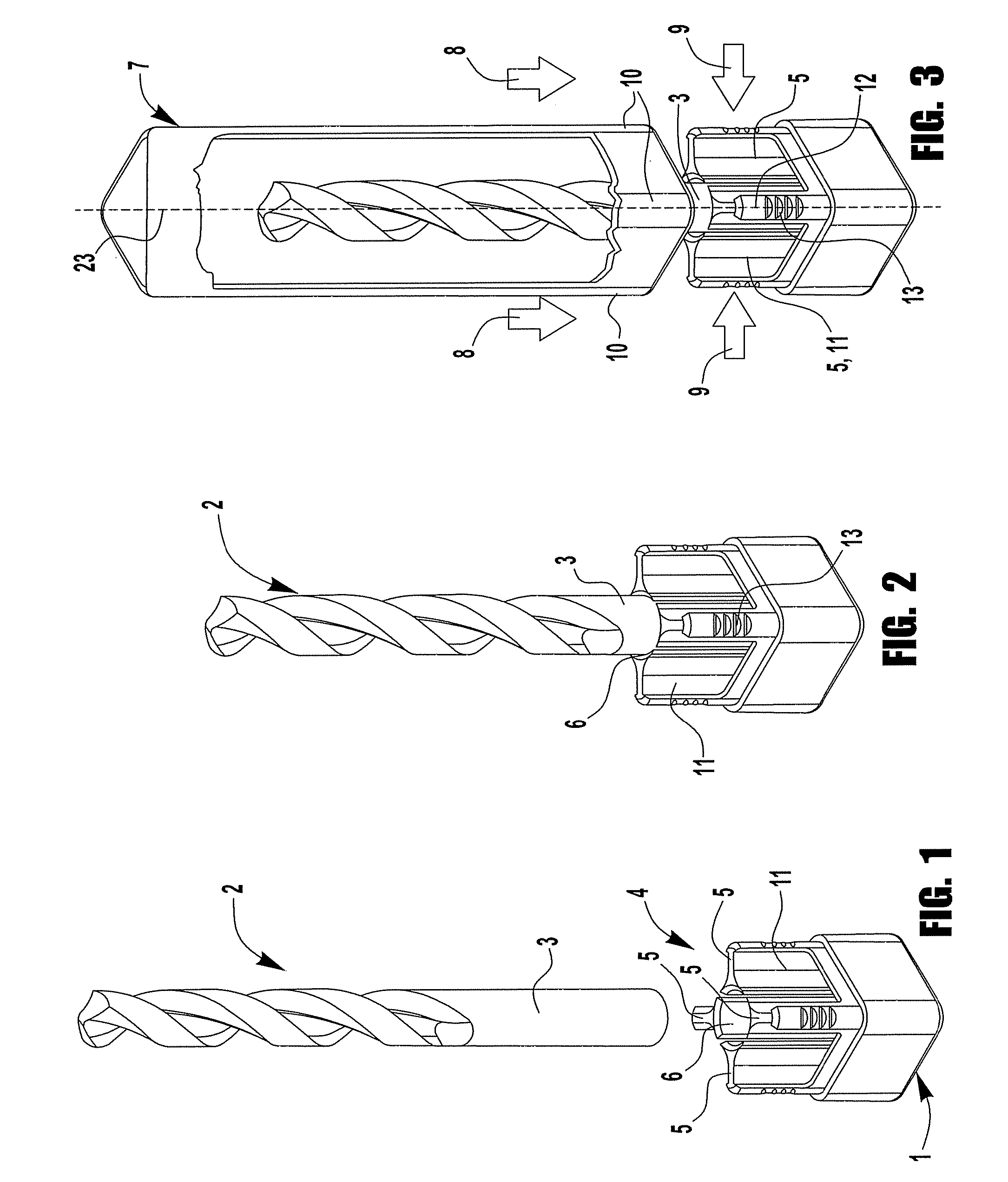 Packaging container with clamping base