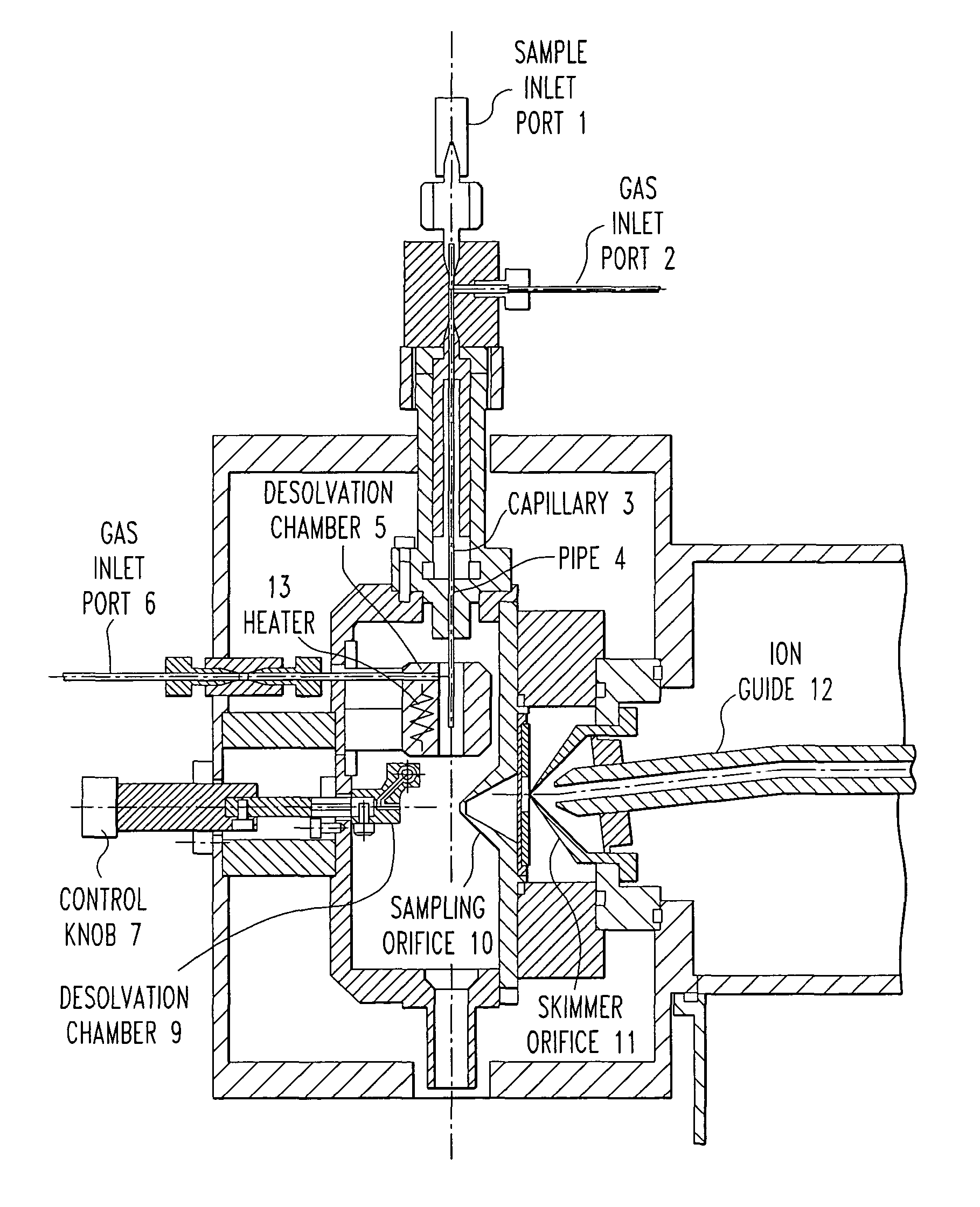 Electrospray mass spectrometer and ion source