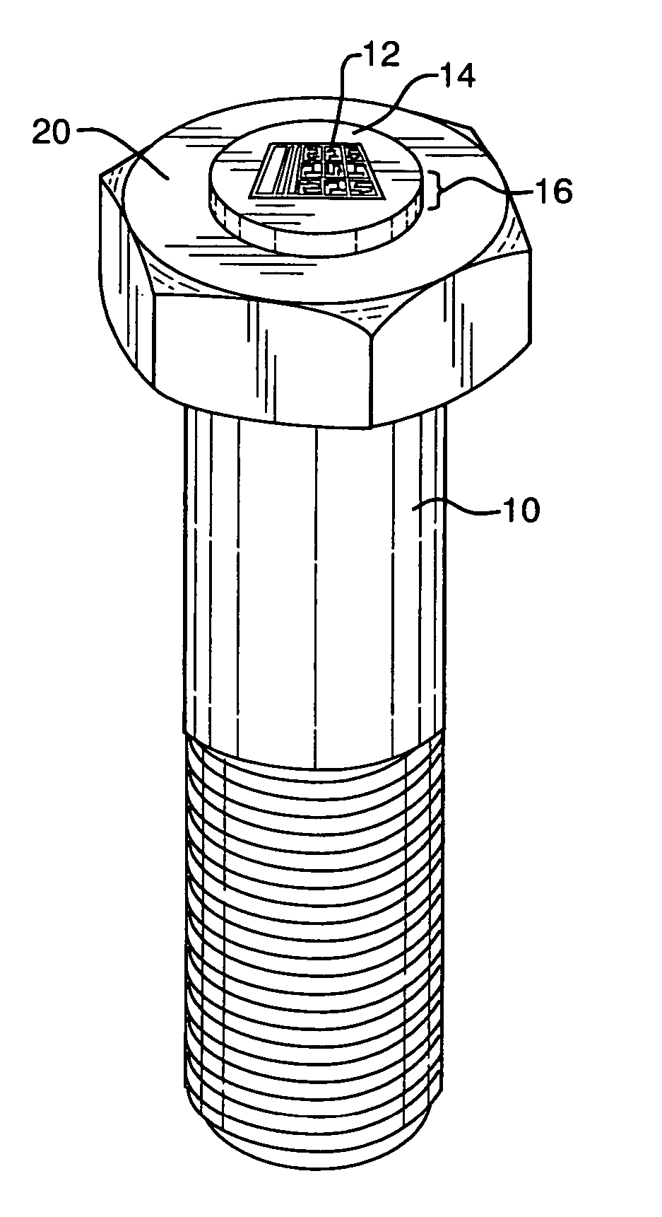 Load indicating member with identifying element