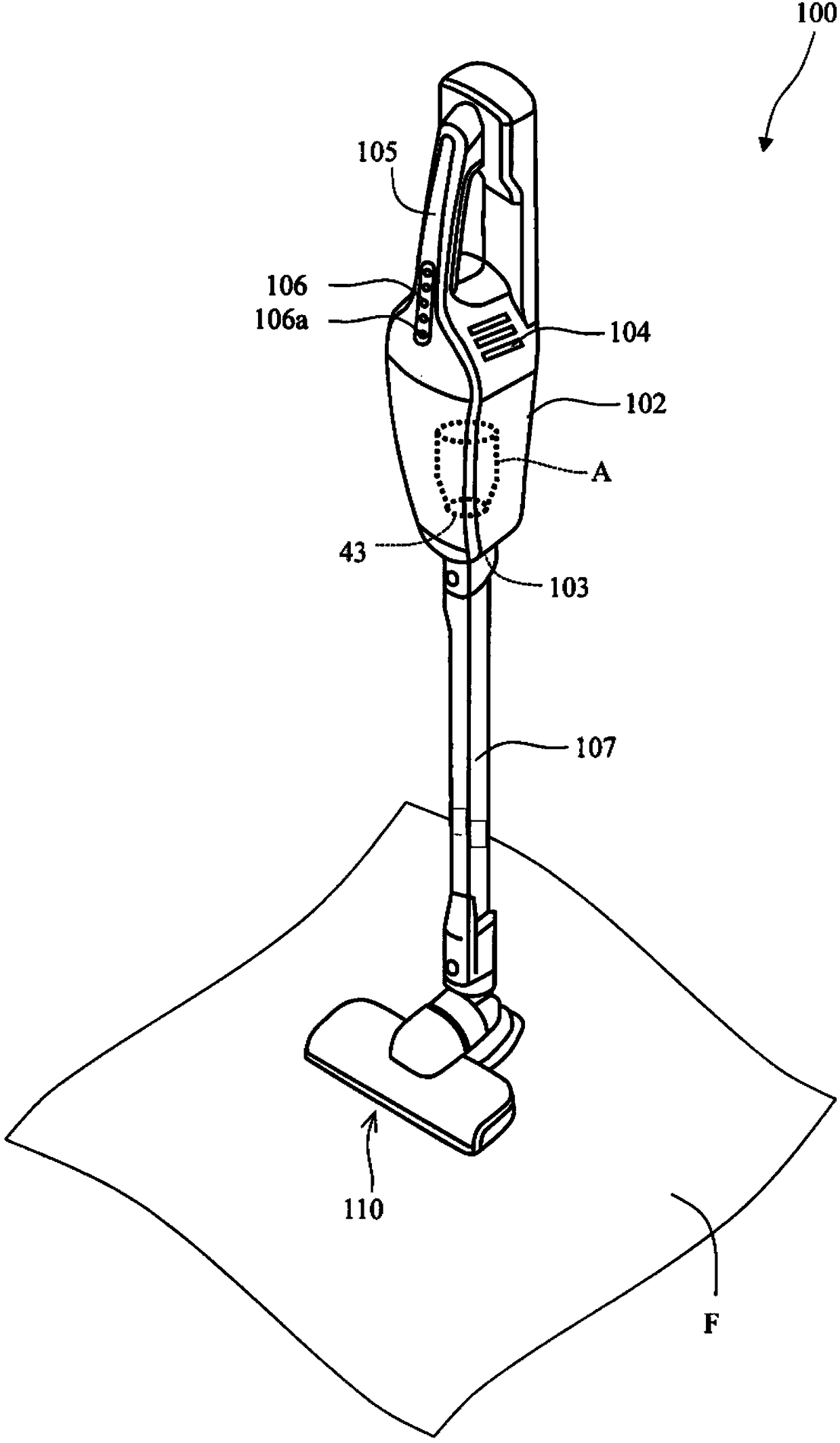 Blowing device and cleaner