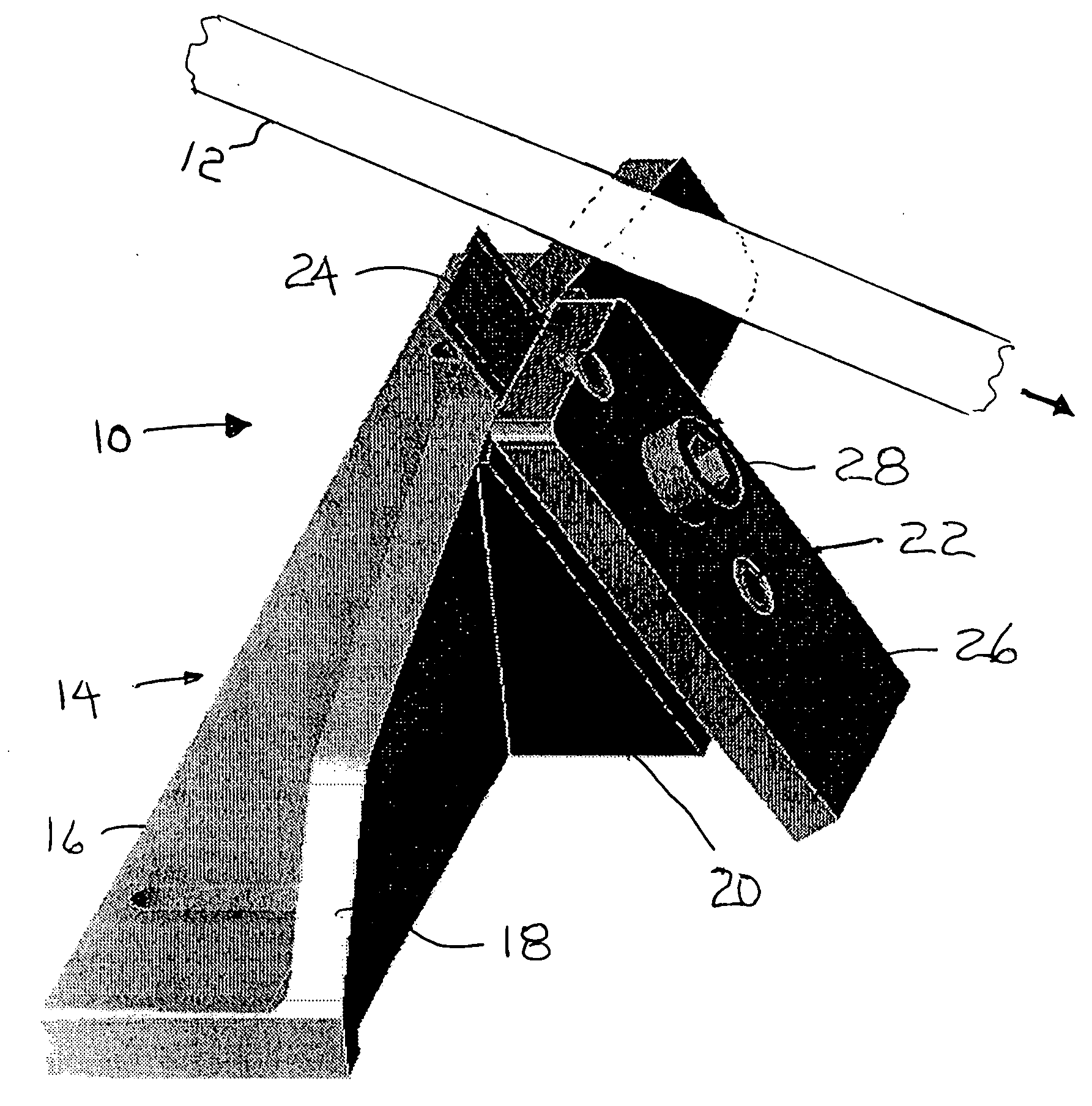 Angled crosscut knife