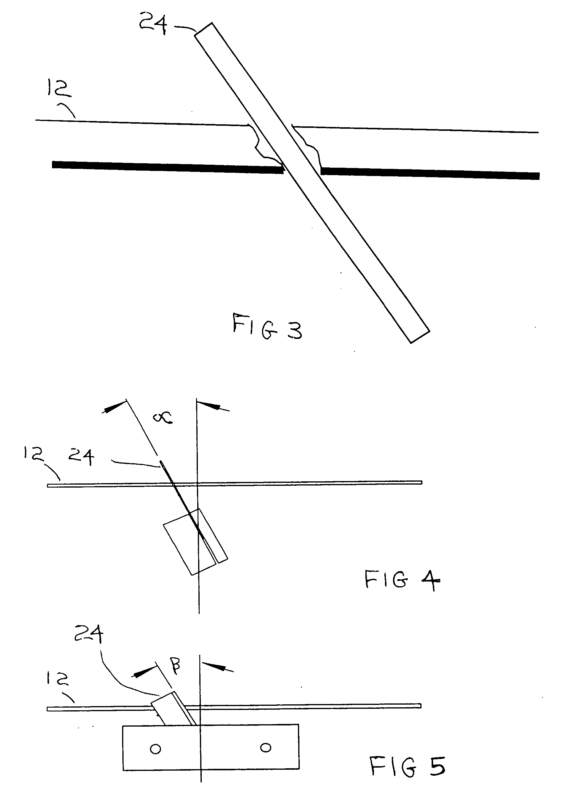 Angled crosscut knife