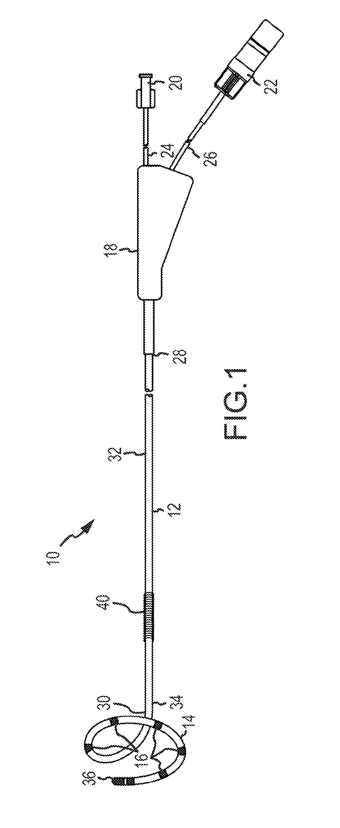 Electrode catheter device with indifferent electrode for direct current tissue therapies