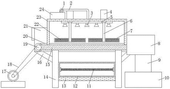 Cleaning machine for bean sprouts