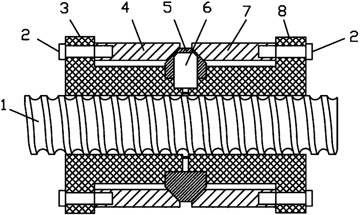 Self-regulating device for pre-tightening force of ball screw nut pair