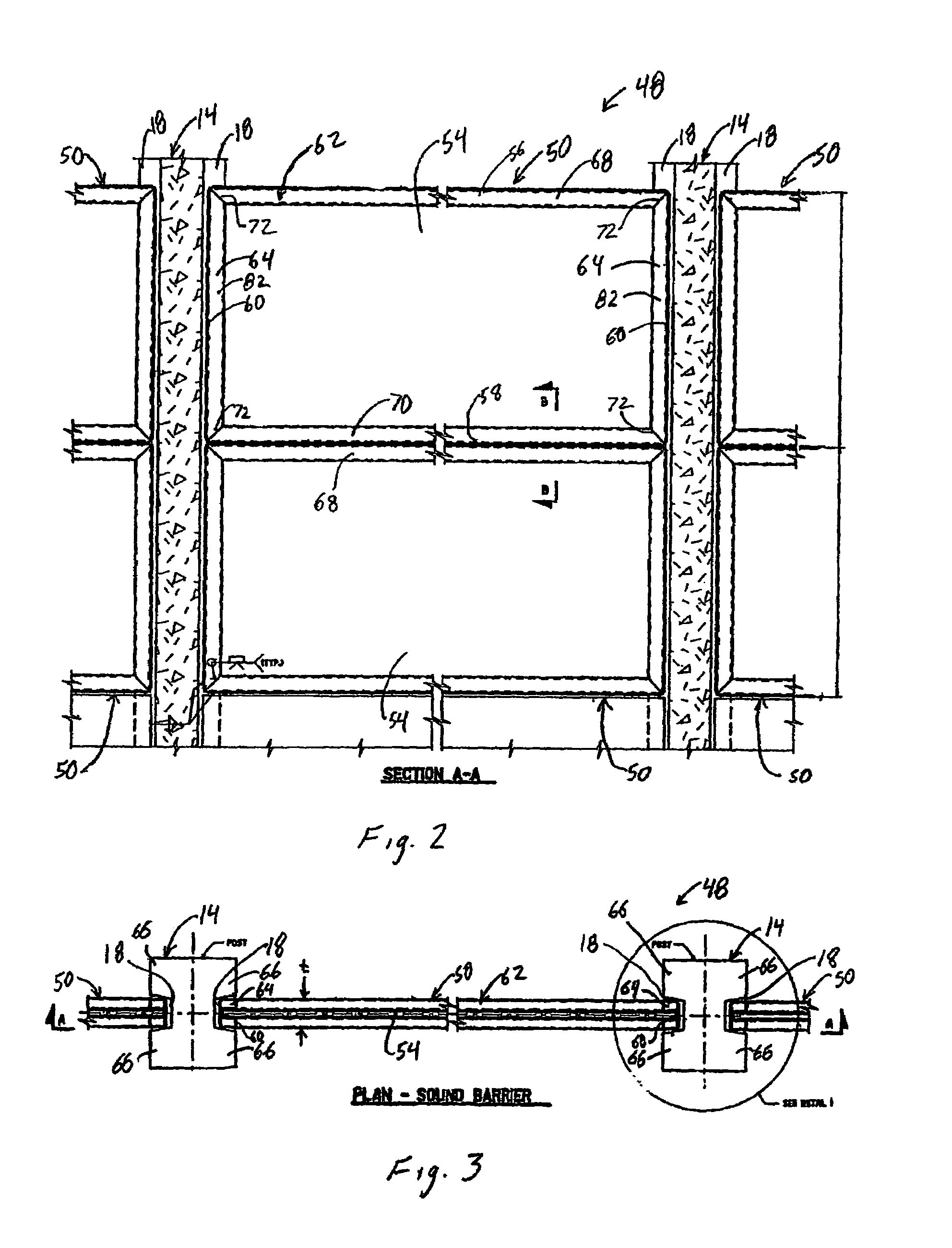 Panel assembly for traffic noise barrier wall