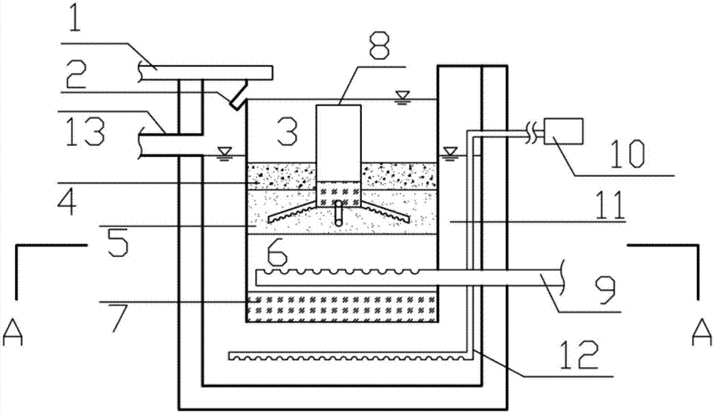 Bidirectional seepage biological detention pond of internal water storage column