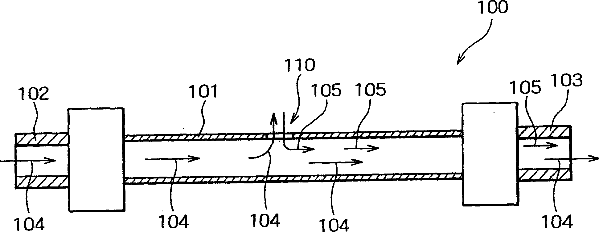 Piping structure having leak detection function and leak detector