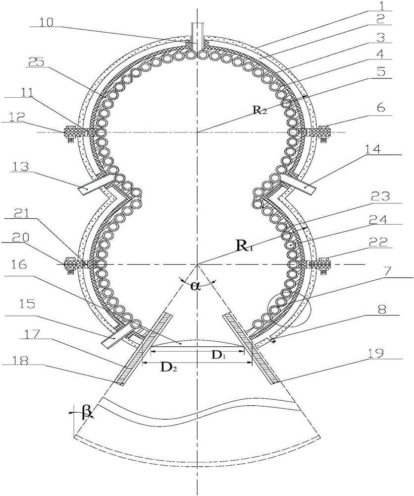 Semi-embedding type eight-shaped cavity type solar receiver and working method thereof