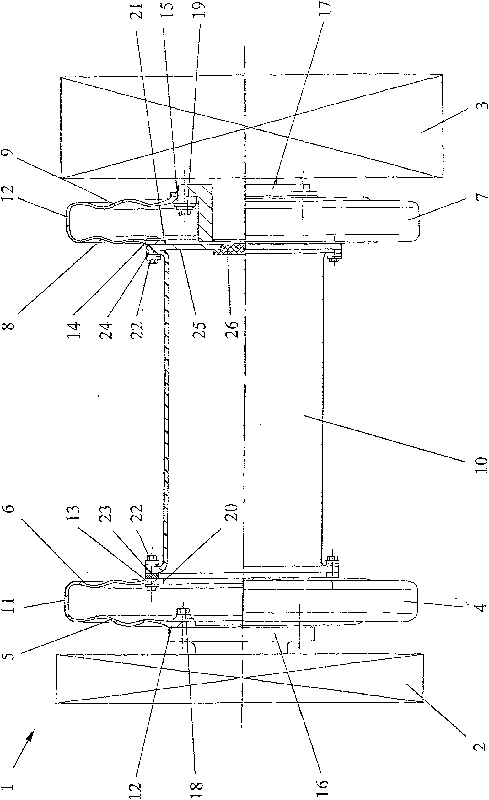 Membrane compensating coupling and hole anchor connection