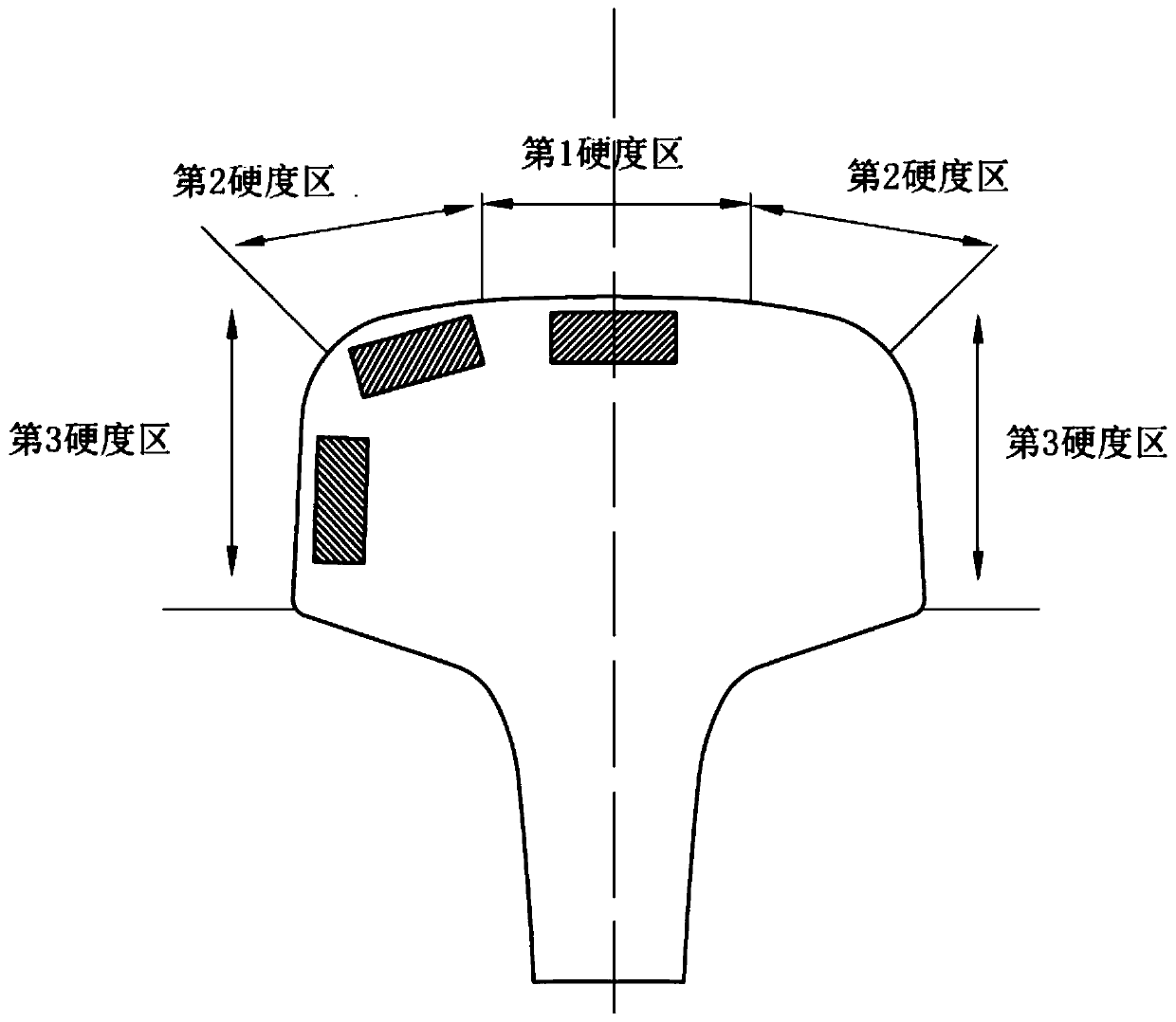 Rail for straight-curve transition section and production method of rail