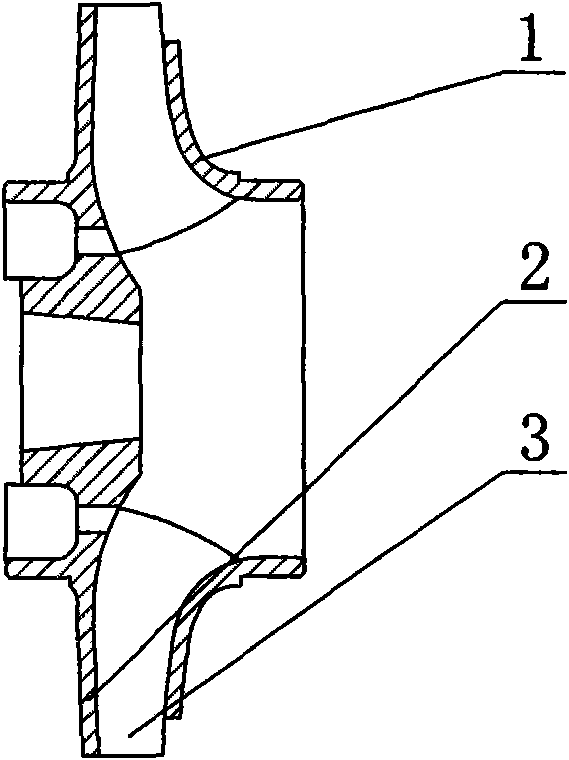 Impeller of externally mixed type self-priming pump