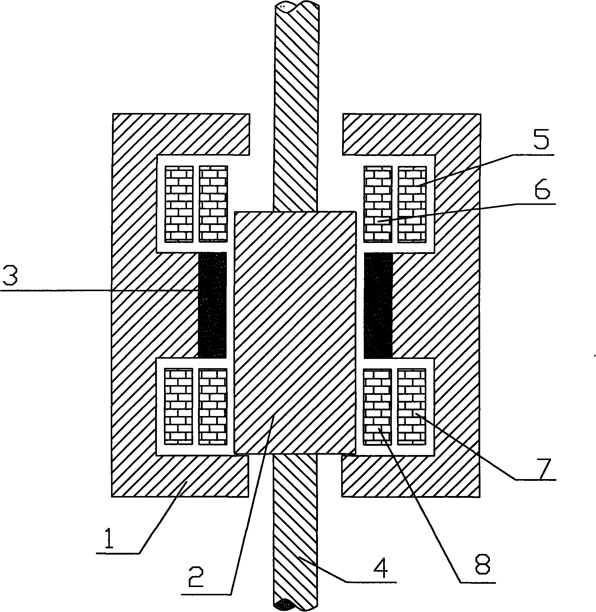 Bistable permanent-magnet operating mechanism dispersedly exciting on two sides of brake opening and closing working air gaps