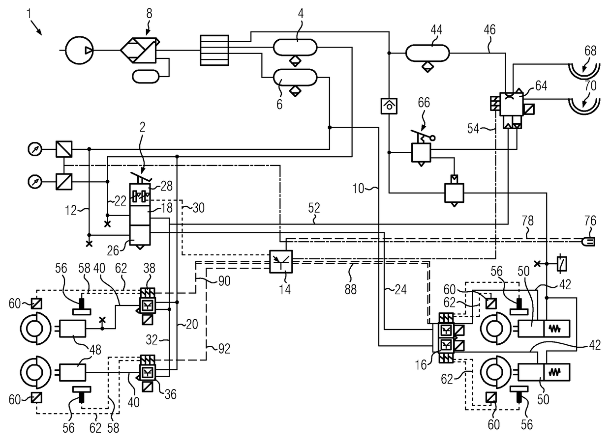 Method for braking a traction vehicle-trailer combination with reduced trailer braking force as a function of the response of the ABS of the traction vehicle