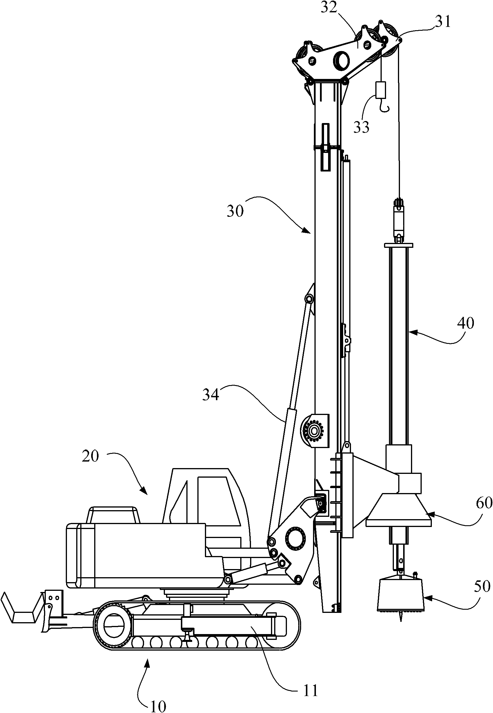 Excavating drilling machine