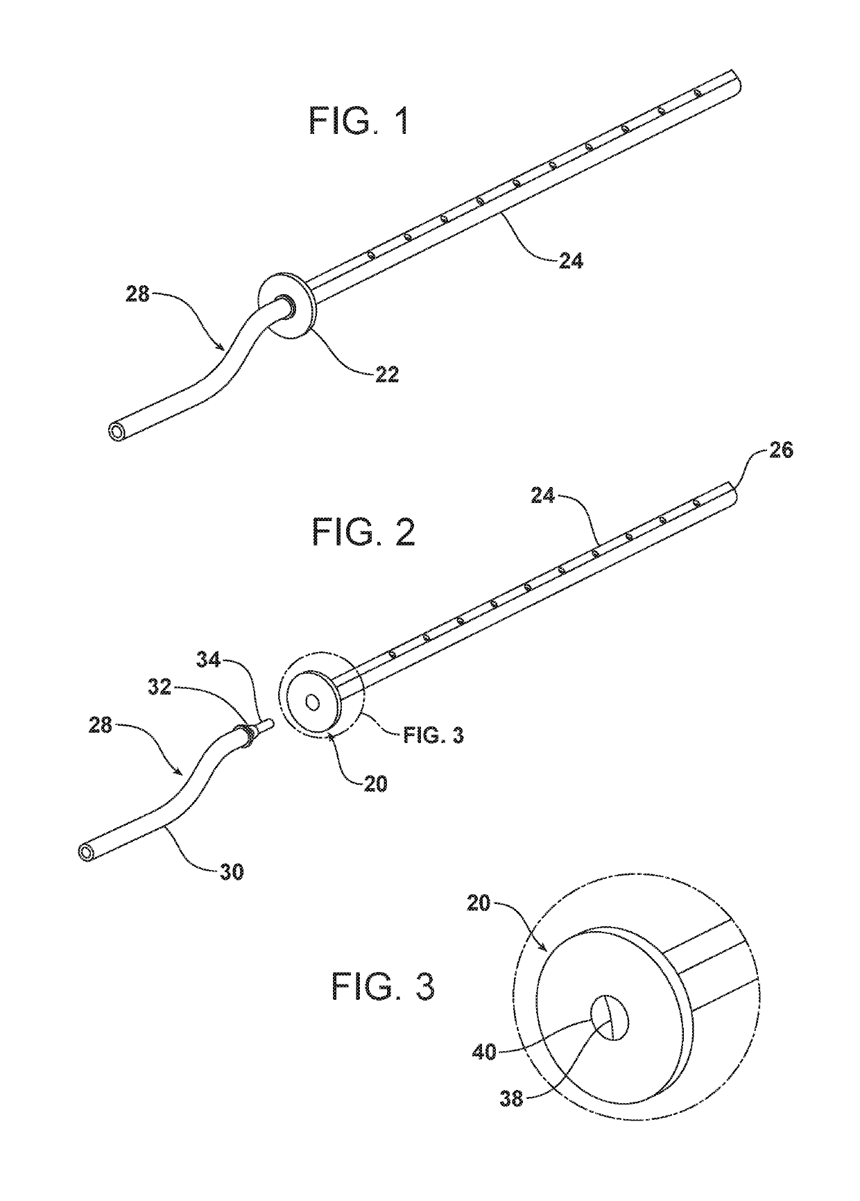 Male insert for draining fluid from a patient