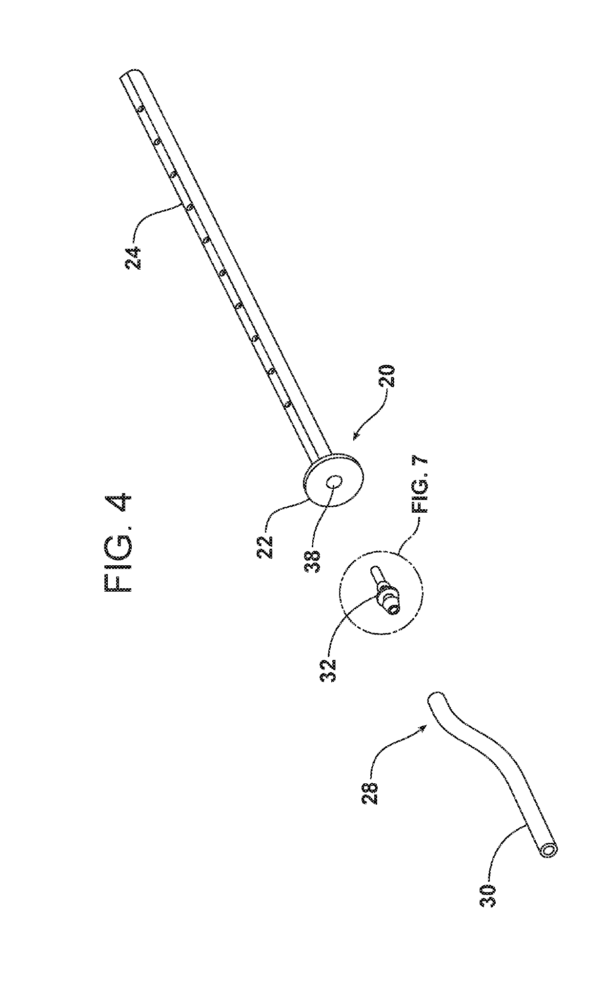 Male insert for draining fluid from a patient