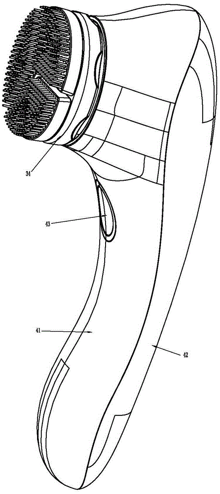 Multi-angle facial brush with 3D brush head and motion driving method of multi-angle facial brush