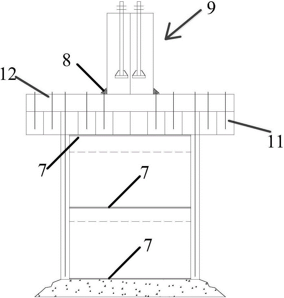 Assembly type micro open caisson foundation for power transmission tower in soft soil area