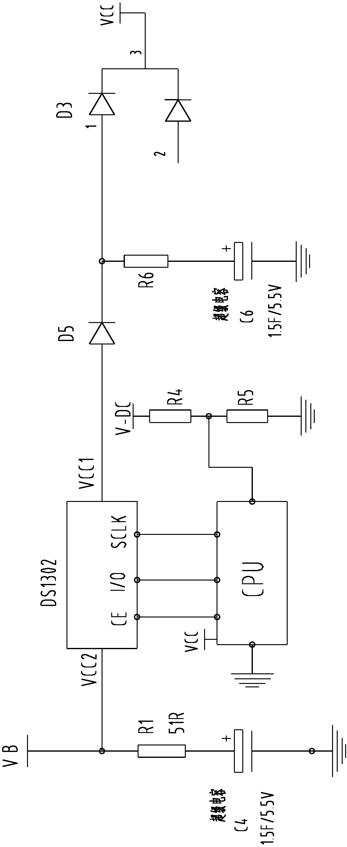 Super-capacitor application circuit of battery replaceable type smart electric energy meter power supply