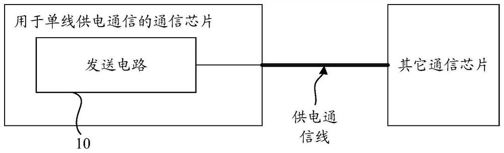 Communication chip for single-wire power supply communication