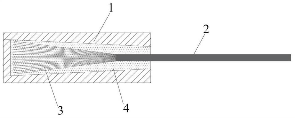 Adhesive type anchoring method suitable for one-way FRP tensile member