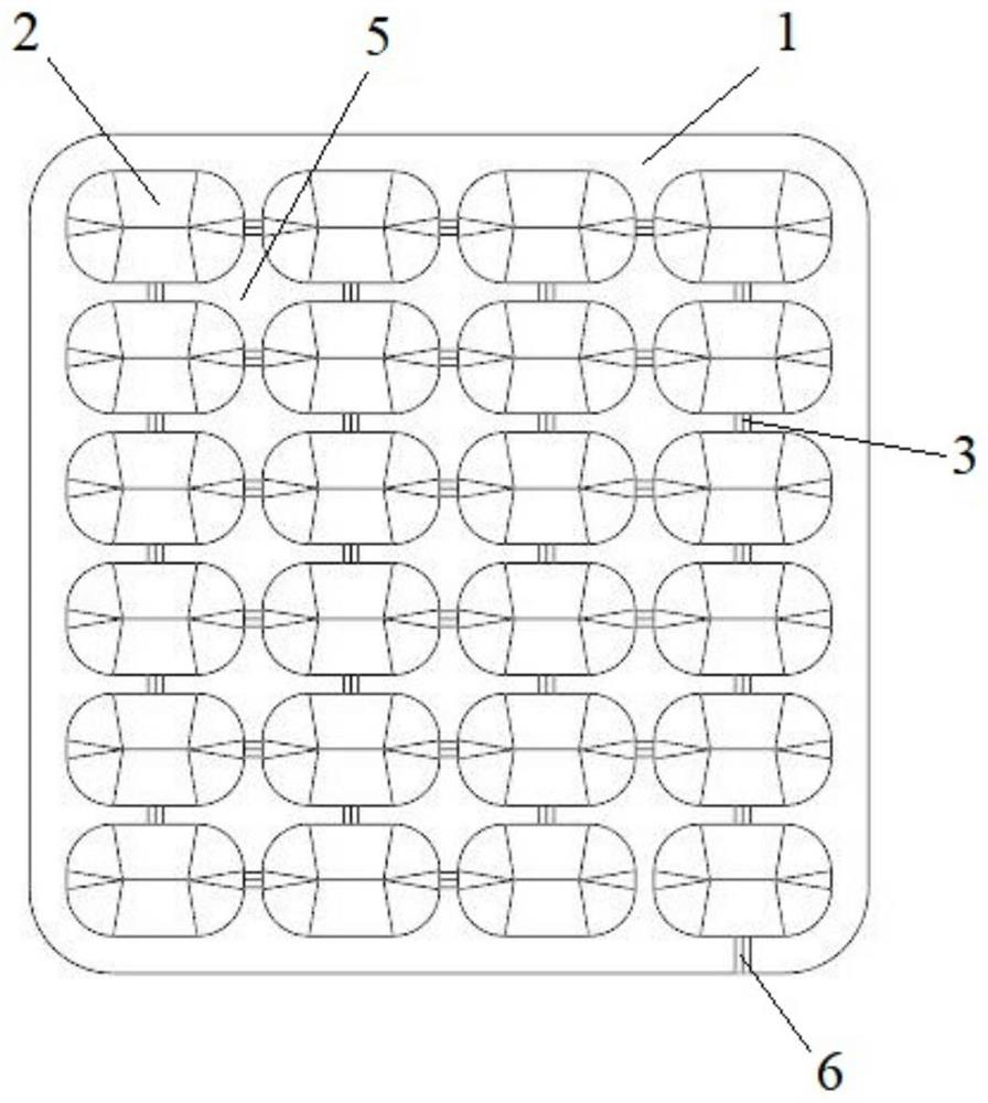 Weight-balancing inflatable health-care massage air bag cushion and preparation process thereof