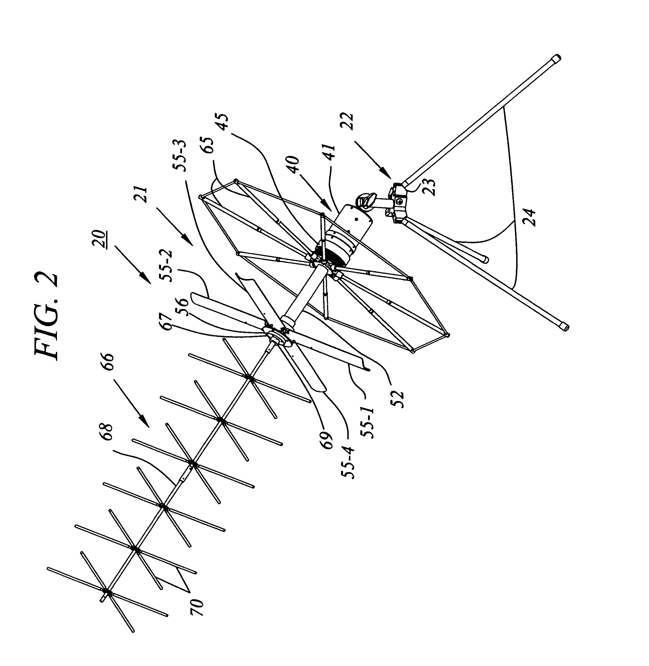 Multi-band portable SATCOM antenna with integral diplexer