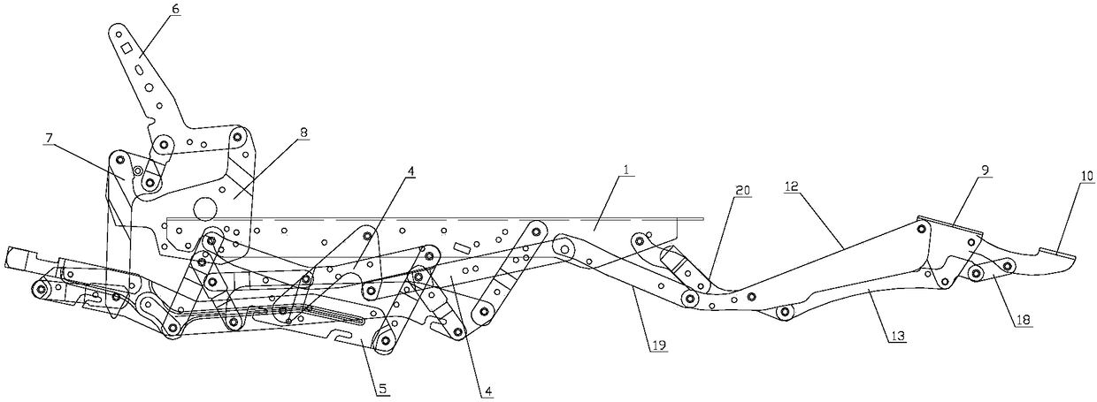 Functional sofa support assembly with pinch protection and extension enhancement