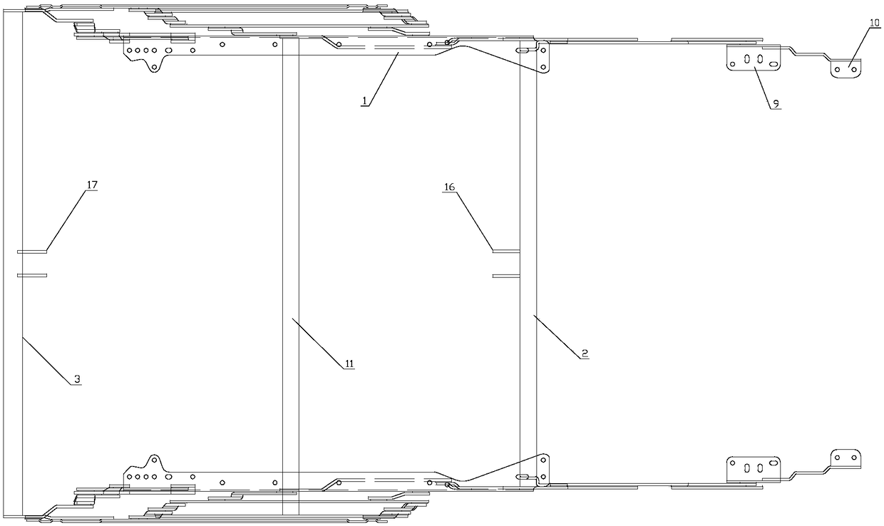 Functional sofa support assembly with pinch protection and extension enhancement