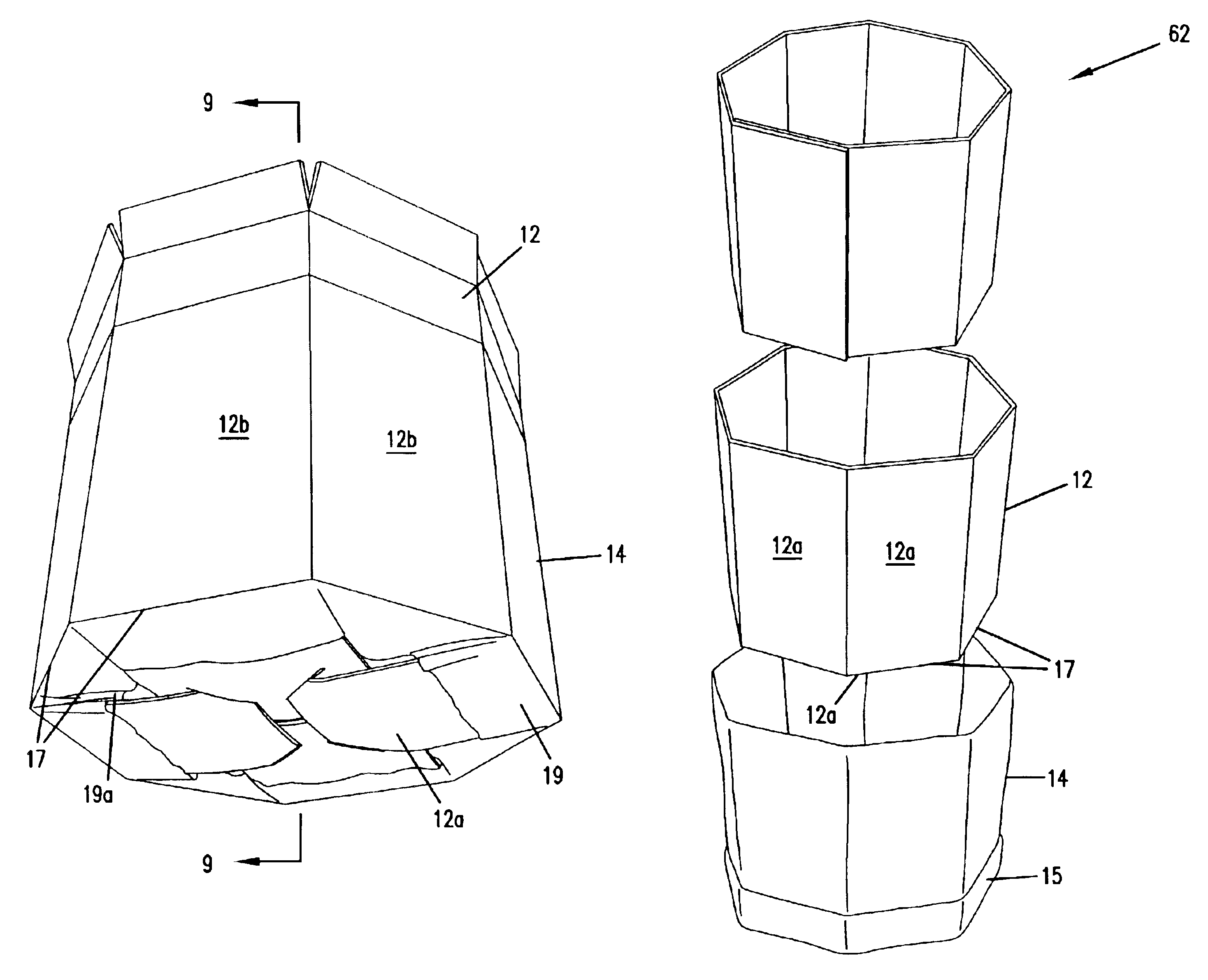 Collapsible bulk material container