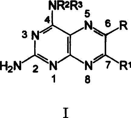 Pteridine derivatives with nitric oxide synthase inhibitor function