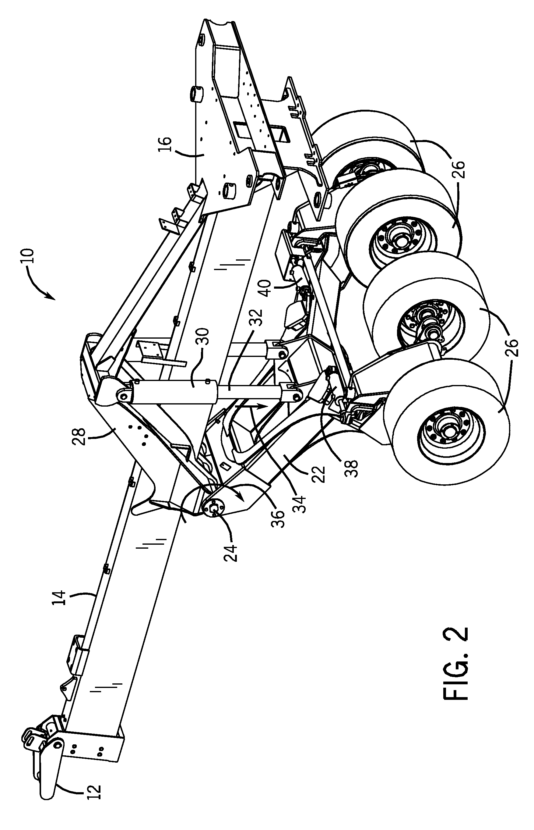 Fluid control system for steerable agricultural implement