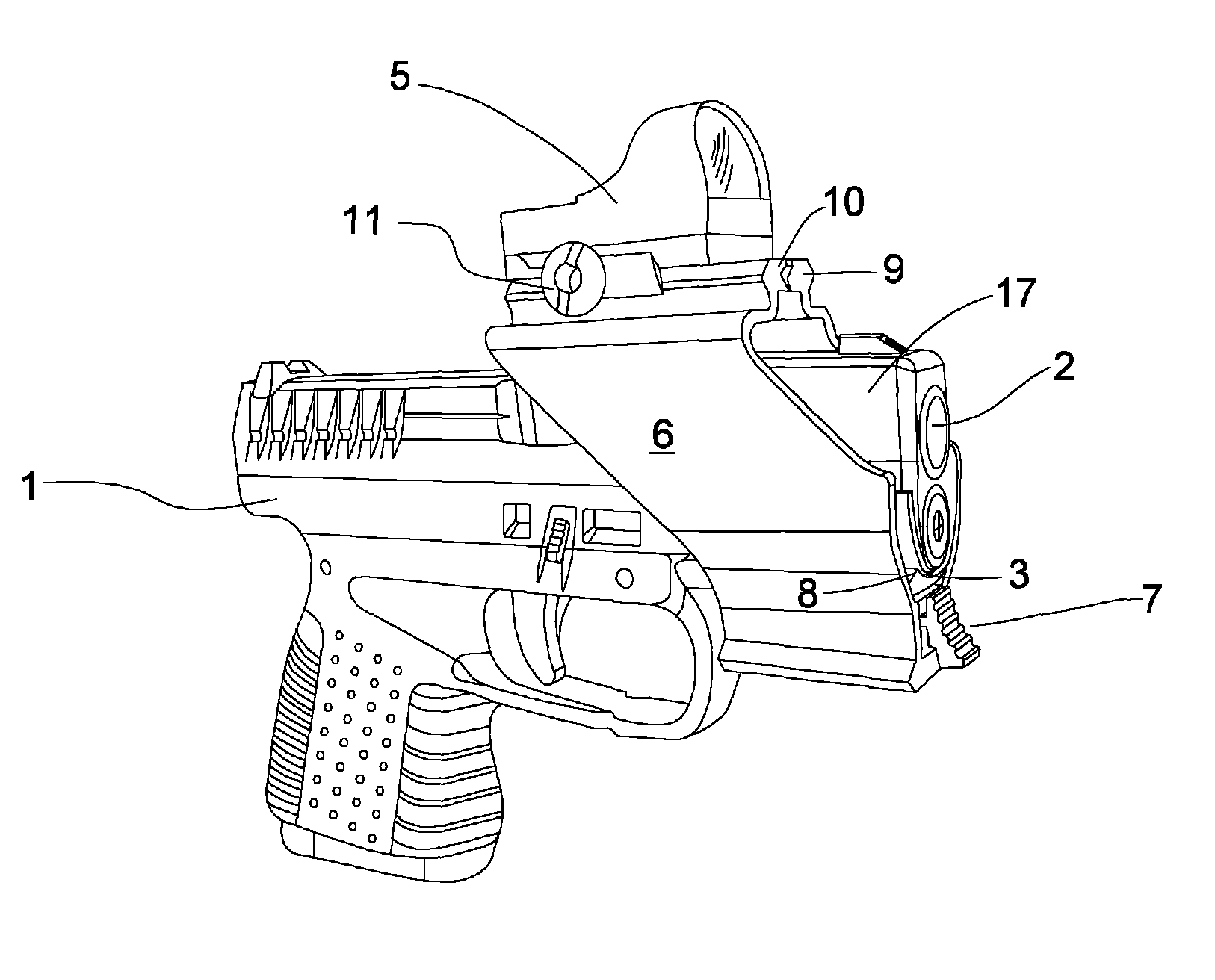 Universal quick-mounting, no bolts gunsight mount