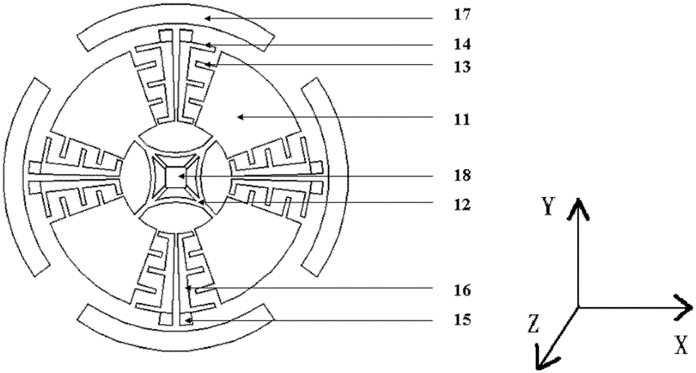 A Four-mass Linear Vibration Silicon Micro Gyro Sensitive Device