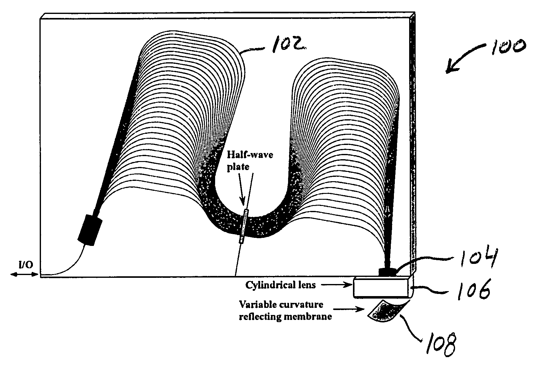 Colorless tunable dispersion compensator employing a planar lightwave circuit and a deformable mirror