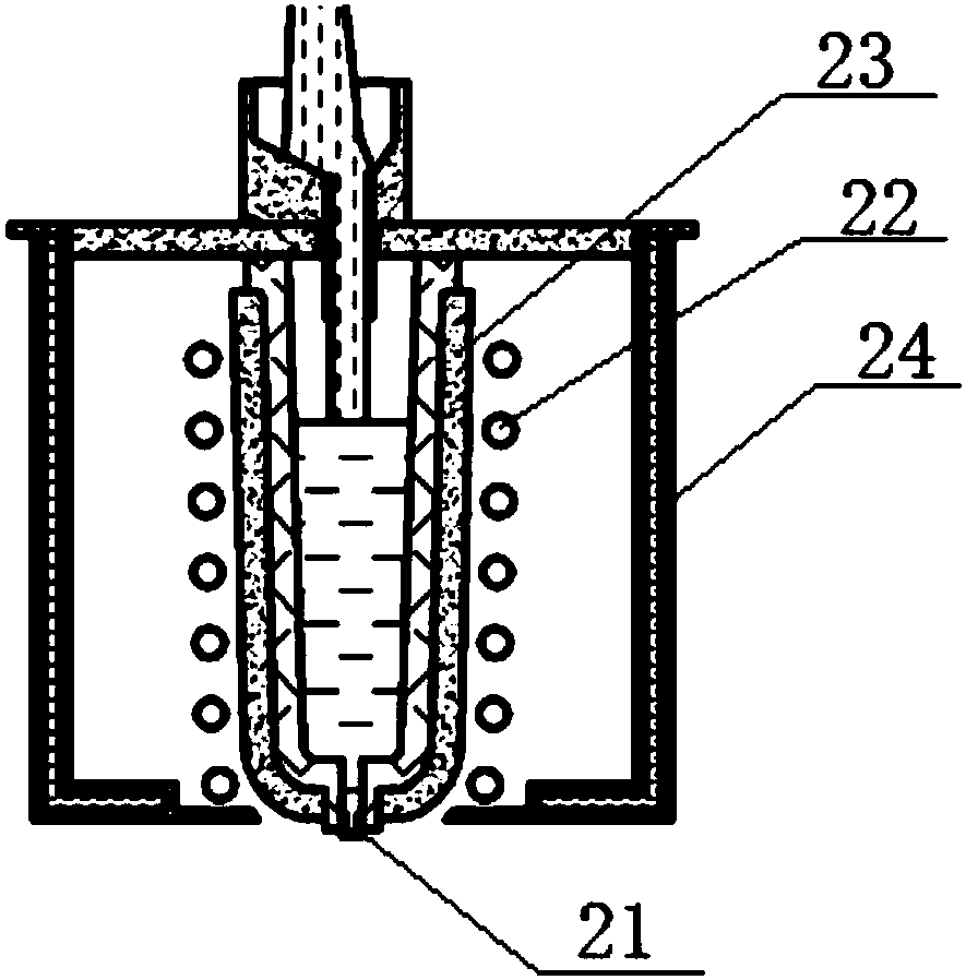 A molten steel supply system for preparing amorphous strip