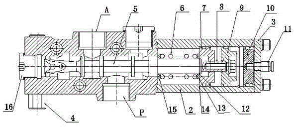 Down slow pneumatic control distributing valve