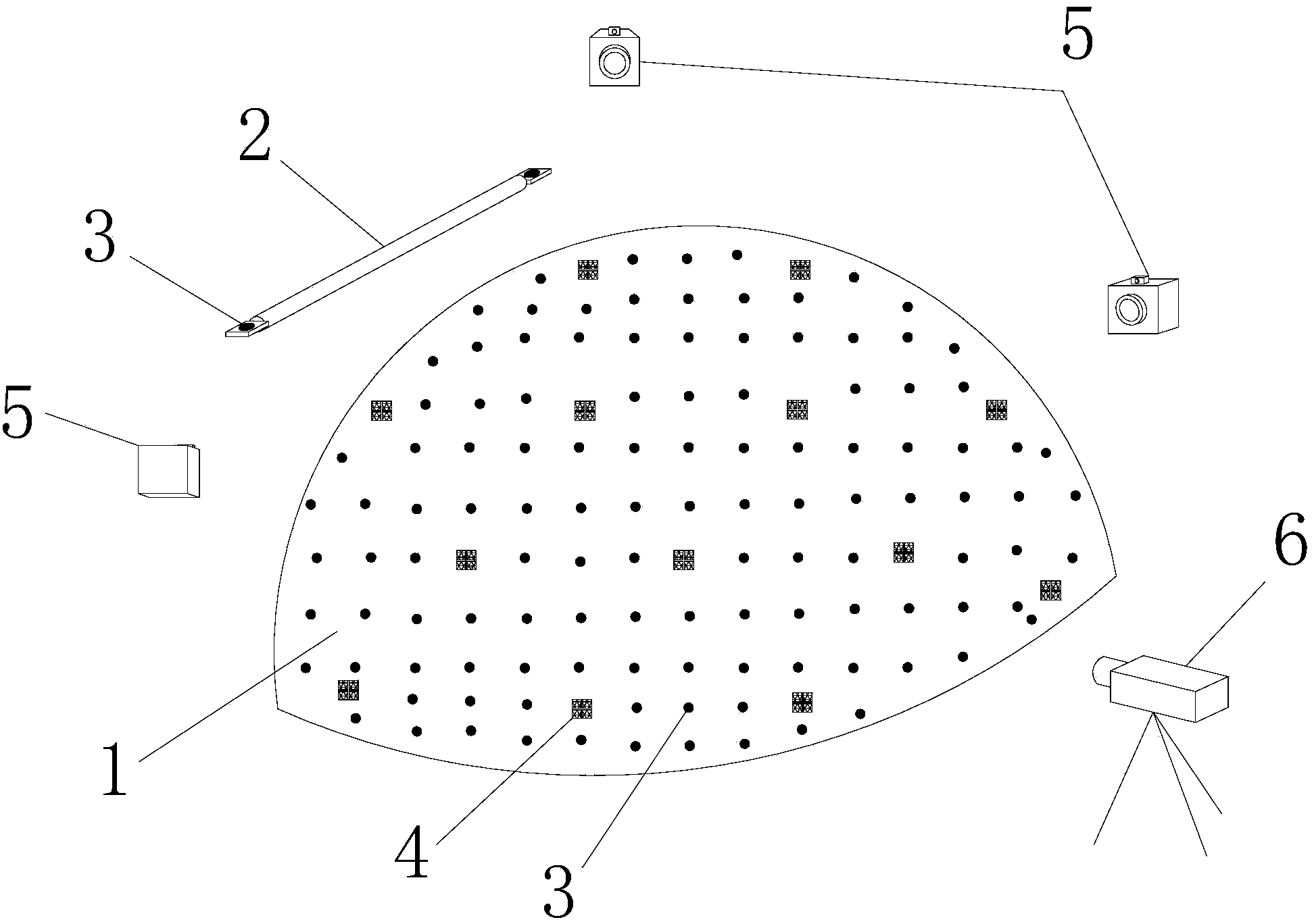 Large-scale spatial free curved surface measurement method